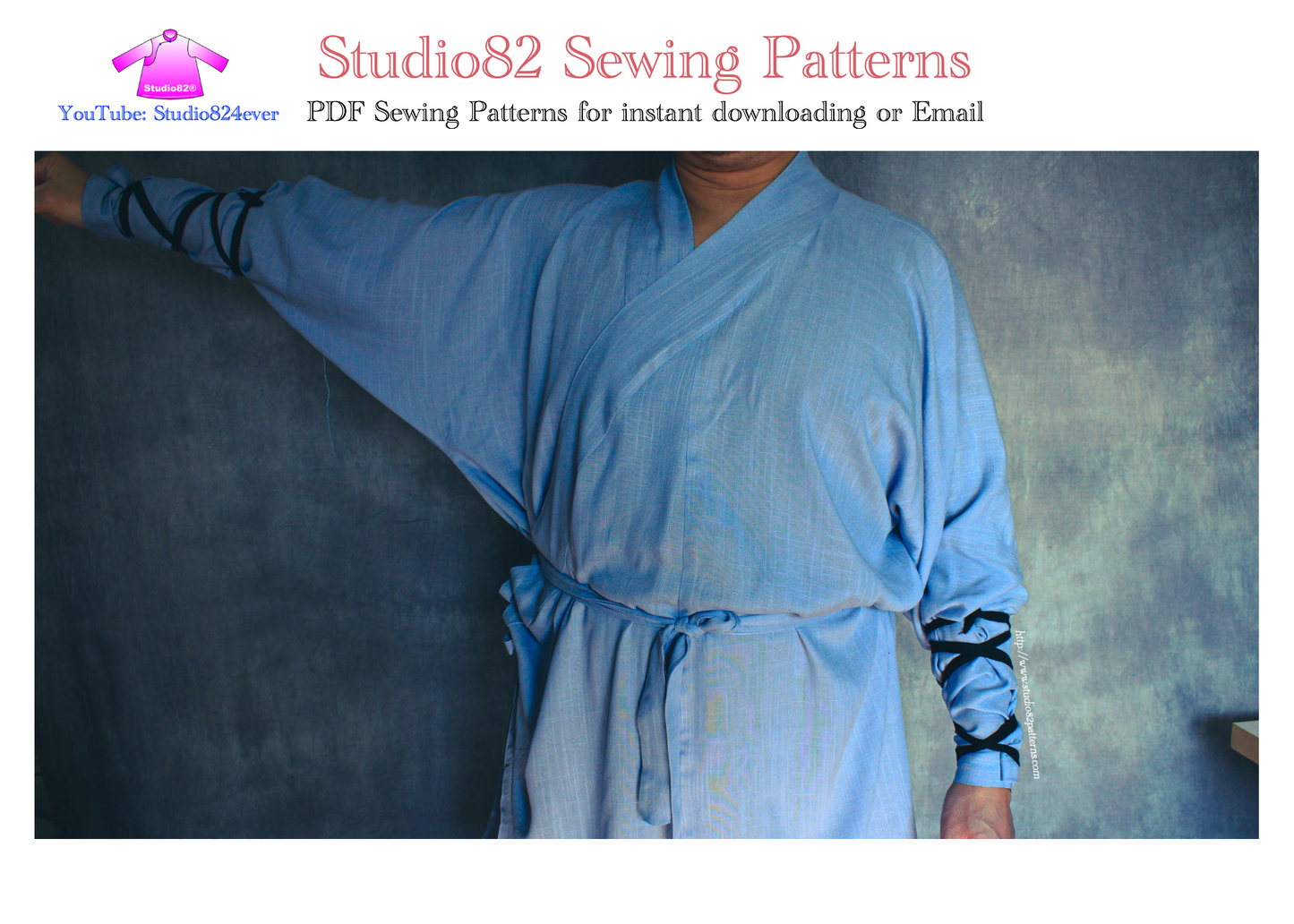 Shaolin Temple Warrior Monk Robe Digital Sewing Pattern / Kung Fu Robe PDF Sewing Pattern
