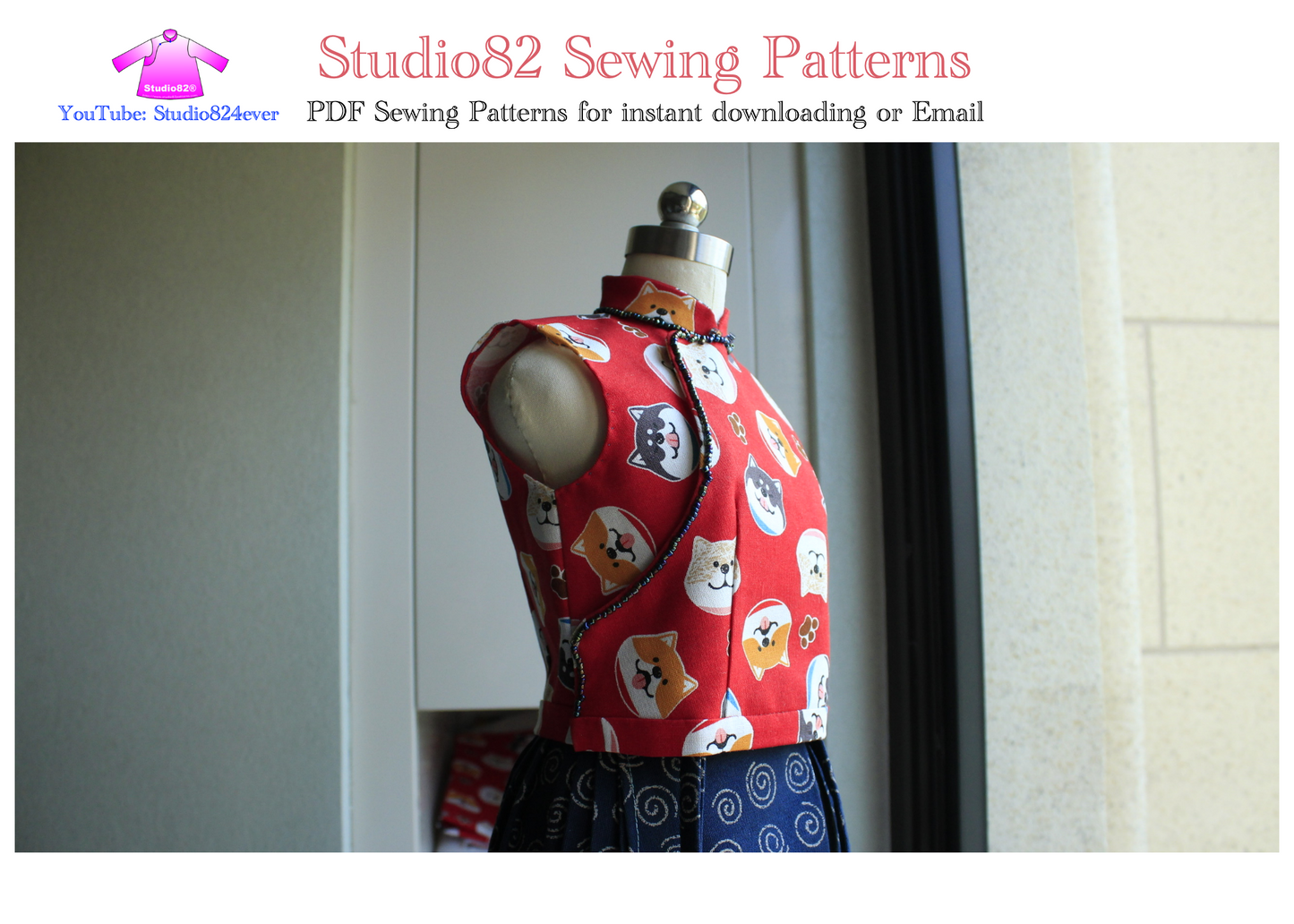 Digital Sewing Pattern of Oriental Charm Cheongsam Crop Top