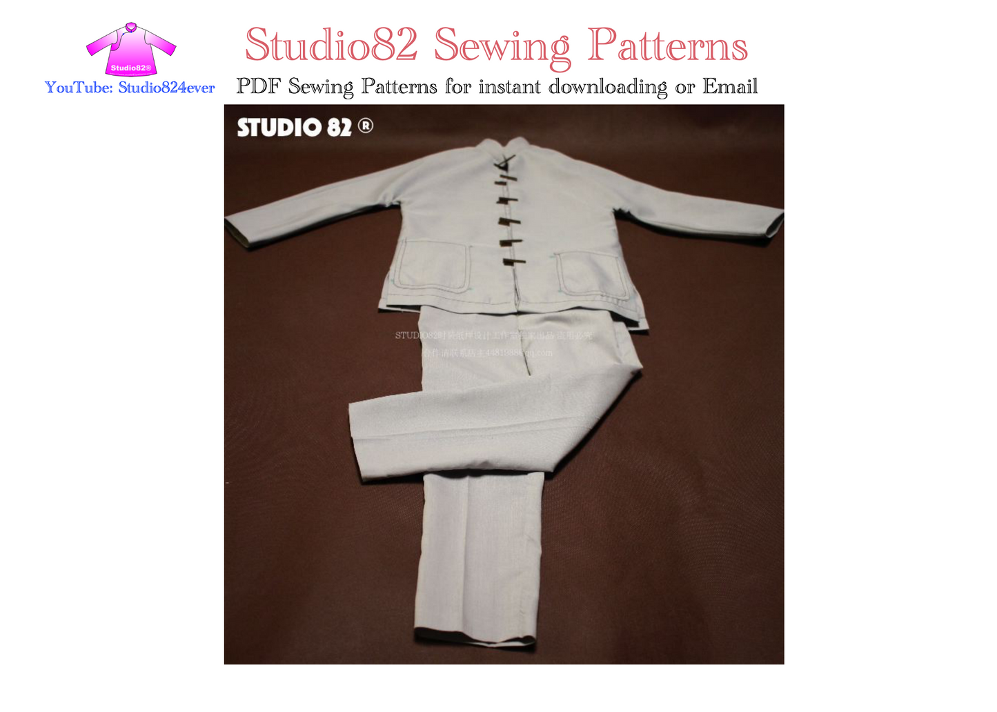 Authentic Traditional Tai Chi Suit PDF Sewing Pattern( Top & Pants)