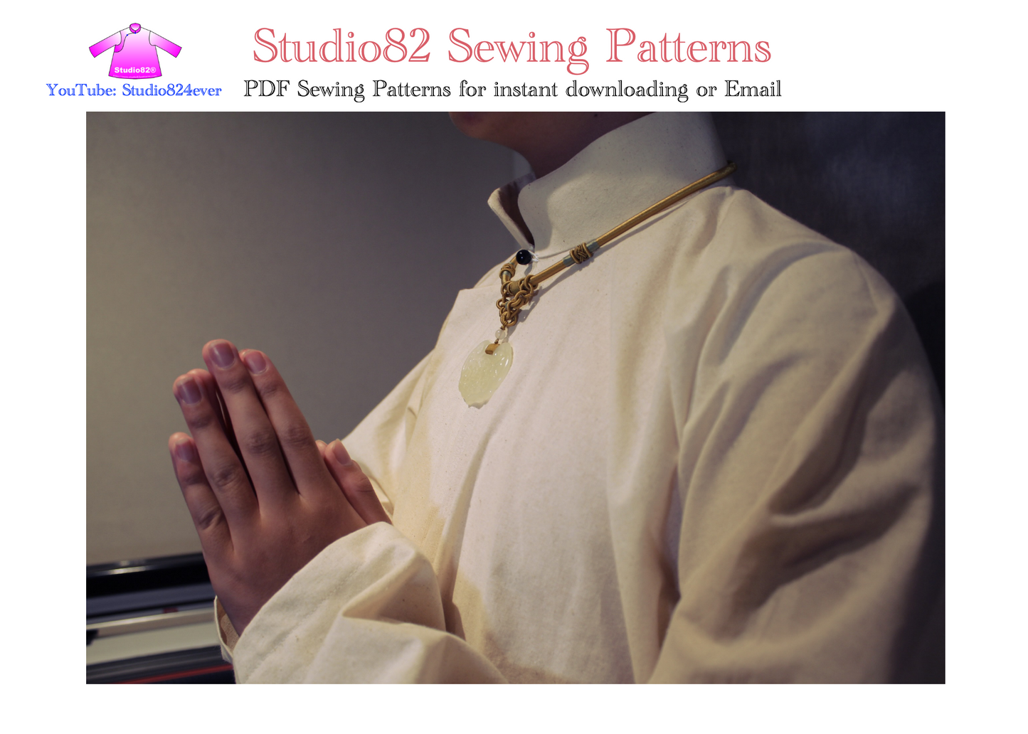 Digital Sewing Pattern: Men's Áo Ngũ Thân (Five-Panel Robe)